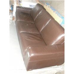 BROWN LEATHER SOFA