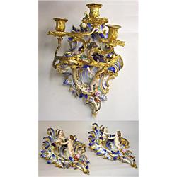 Wall bracket candlesticks, a pair of...
