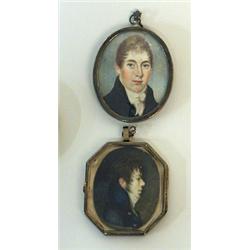 Miniature-paintings, 2 pieces...