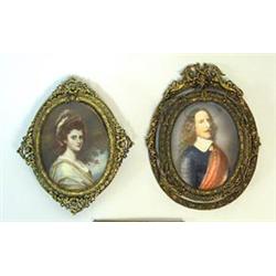 Miniature-paintings, 2 pieces...