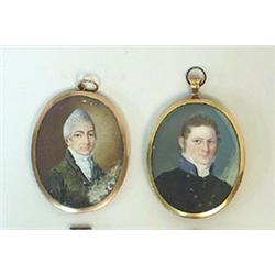 Miniature-paintings, 2 pieces...
