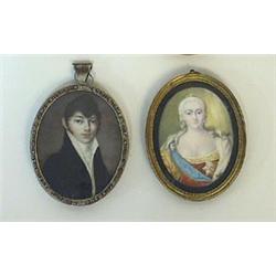 Miniature-paintings, 2 pieces...