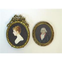 Miniature-paintings, 2 pieces...