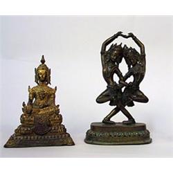 Buddhist bronzes, 2 pieces...