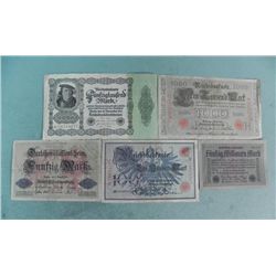 5 Early German notes 1910-1923