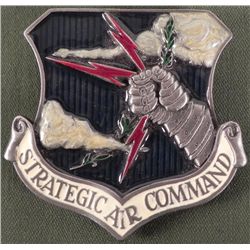 STRATEGIC AIR COMMAND LARGE BUCKLE-ENAMEL & METAL WWII