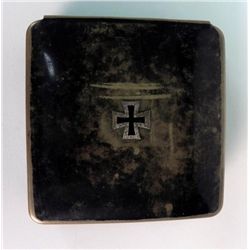 WWI German Tobacco Box Made of Metal and Wood