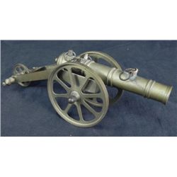 CIVIL WAR "BIG BANG" TYPE CANNON -11" LONG-WHEELS BRASS