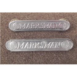 2 RIFLE MARKSMAN BADGES-PINBACK & CRIMP BACK