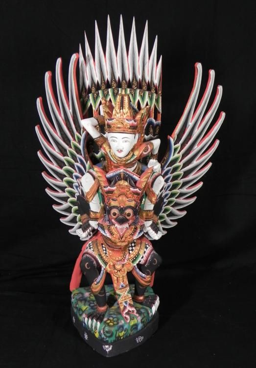 Thai Birdman Statue Hand Painted Sculpture Thailand.