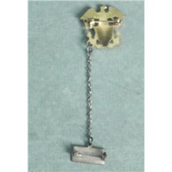 WWII STERLING BLUE STAR BROOCH-MARINE/NAVY W/CHAIN
