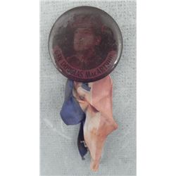 GENERAL DOUGLAS McARTHUR PICTURE BUTTON & RIBBON-ORIG