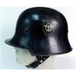 WWII Nazi Police Helmet w Double Insignia + Full Lining