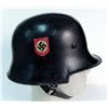 Image 3 : WWII Nazi Police Helmet w Double Insignia + Full Lining
