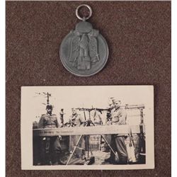 NAZI RUSSIAN FRONT MEDAL & PIC NAZI SECURITY NURENBURG