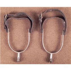 PAIR OF NAZI OFFICER'S CAVALRY HORSE SPURS-NICKEL