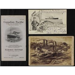 3 Antique Boat Items Scioto Disaster, Kronprinz Wilhelm