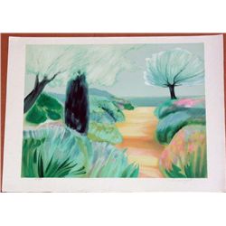 Claude Hemeret, Cypress Bleu, Signed Lithograph