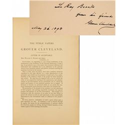 Grover Cleveland Rare Signed Book