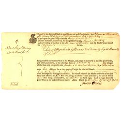 John Hancock -  Scarce Hand Annotated 1762  Autographed Document