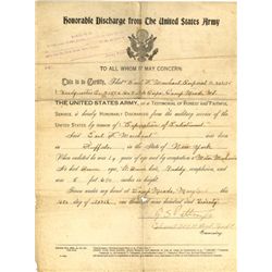 George Patton Signed Honorable Discharge