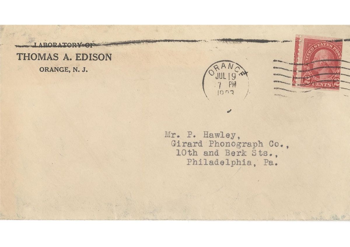 Thomas Edison Collection Of 6 Signed Letters (Phonograph Business)