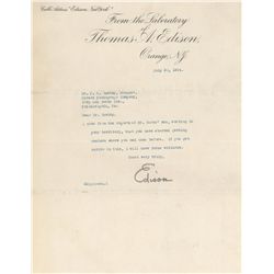 Thomas Edison Collection Of 6 Signed Letters  (Phonograph Business)