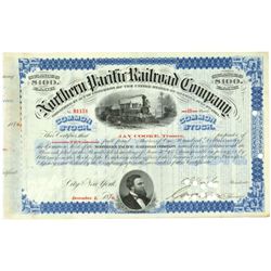 Northern Pacific Railroad Company signed by Jay Cooke