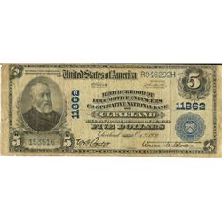 $5 1902 Plain Back, Brotherhood of Locomotive Engineers Co-Operative