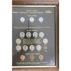 Framed United States Emergency Wartime Coinage
