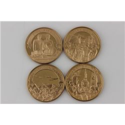 4 Solid Bronze Commemorative Medals