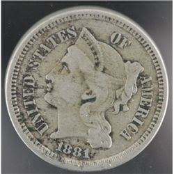 1881 Nickel Three-Cent Piece