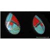 Image 3 : Sterling Teardrop Shaped Inlay Earrings