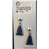 Image 5 : Sterling Triangle Shaped Earrings with Malachite Inlay