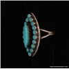 Image 2 : Marquise Cut Turquoise and Sterling Ring