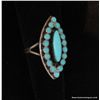 Image 7 : Marquise Cut Turquoise and Sterling Ring
