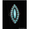 Image 8 : Marquise Cut Turquoise and Sterling Ring