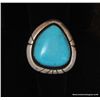 Image 1 : Triangle Cut Turquoise and Sterling Ring