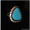 Image 8 : Triangle Cut Turquoise and Sterling Ring