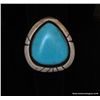 Image 9 : Triangle Cut Turquoise and Sterling Ring
