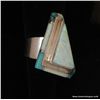 Image 8 : rn Triangle Opal and Sterling w/Opal and Turquoise Inlay Ring