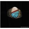 Image 1 : Oval Inlay of Opal, Turquoise and Coral Ring