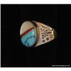 Image 2 : Oval Inlay of Opal, Turquoise and Coral Ring