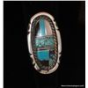 Image 1 : Oval Inlay of Turquoise, MOP and Jet Ring