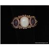 Image 1 : Oval Opal and Amethyst Sterling Ring