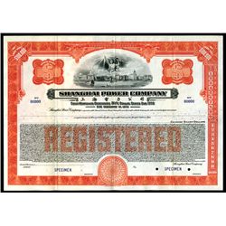 Shanghai Power Co. 1933, Specimen Registered Bond.