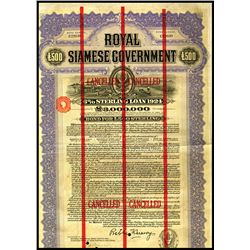 Royal Siamese Government, 1924, £500 6% Sterling Loan.