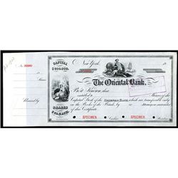 Oriental Bank, 1903 Specimen Stock Certificate.