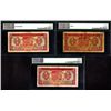 Image 3 : Central Bank of China, ND (-Old Date 1934) Provisional Issue Banknote Trio.