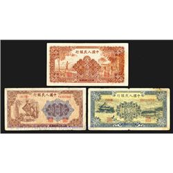 Peoples Bank of China, 1949 Issue Banknote Trio.